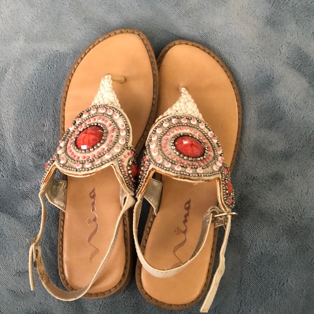 Beautiful white and Coral sandal .